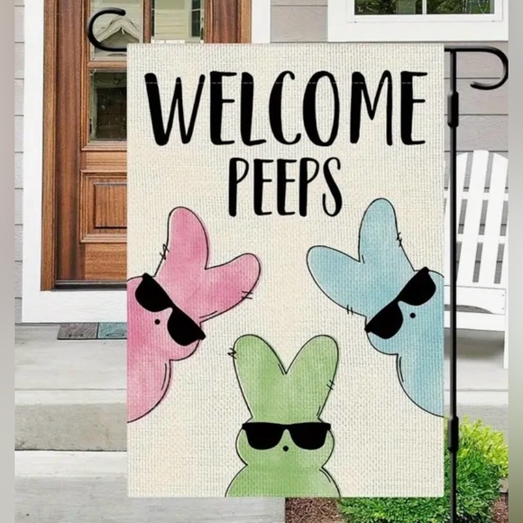 WELCOME PEEPS OUTDOOR EASTER FLAG - Picture 1 of 4